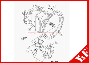 Jrj0213 Hidrolik Pompa Tahrik Grubu bağlayın Motoru için Jcb JS220 Ekskavatör Kaplin