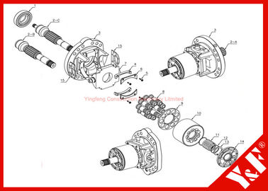 Komatsu Ekskavatör hidrolik parçaları HPV35 için / 55 (PC60/120/200/300-3/5/PC400/PC650 pistonlu pompa serisi