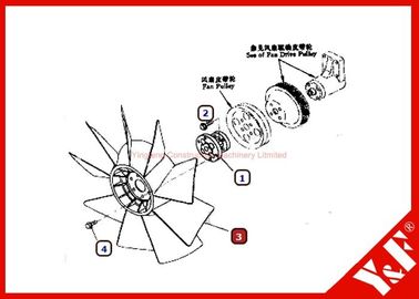 600-625-7620 Komatsu Ekskavatör Parçaları, PC200-6 Fan Blade Soğutma