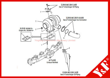 Komatsu Ekskavatör Parça PC200-7 6738-81-8091 Turboşarj 6D102 Motor