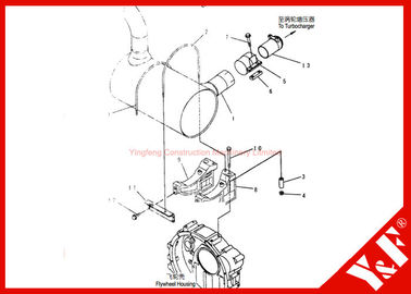 Komatsu Ekskavatör Parça Pc200-7 6738-11-5510 Susturucu 6738-11-5940 U-Bolt Kelepçe 6210-11-5232 6210-11-5232 Plaka