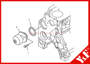 6D 102 motor Komatsu Ekskavatör PC200-7 6735-61-1502 su pompa montaj parçaları