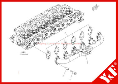 İnşaat Makine Komatsu Ekskavatör Parçaları PC200-8 Egzoz Manifoldu 6754-11-5110 6D102 Motor