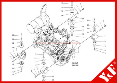 Ekskavatör PC200-8 Motor Dağı / Kauçuk Motor Yastık Amortisör 20Y-01-12 20Y-01-12222
